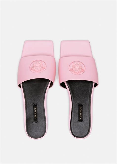 versace pink flats|Versace medusa flats sandals women.